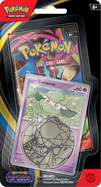 Pokemon TCG Card Game - ME02 Phantasmal Flames Checklane blister (Random Whimsicott or Cottonee) English