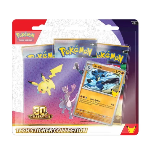 English Pokémon TCG 30th Celebration Lucario Tech Sticker Collection