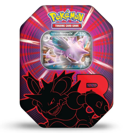 Pokemon TCG Team Rocket's Nidoking ex Tin (4 Packs) English